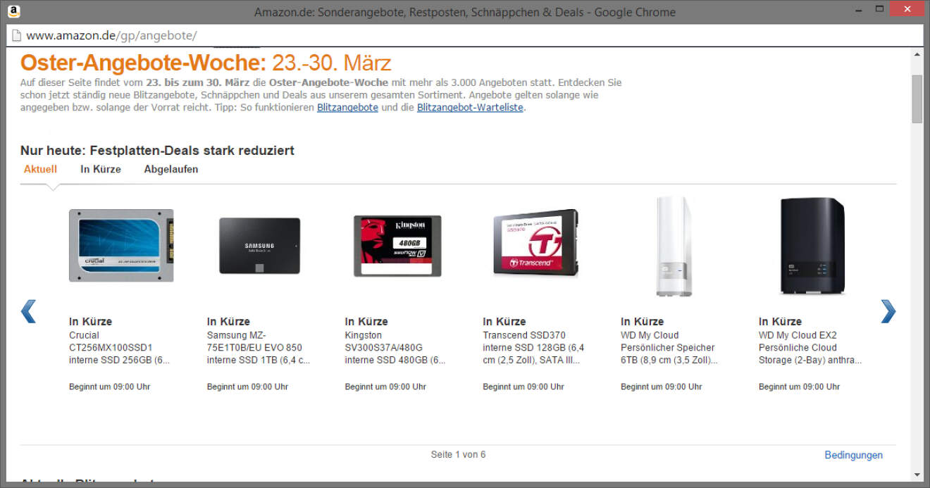 Heute: SSD Deal Tag bei Amazon